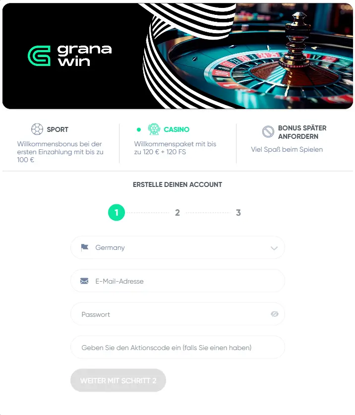 GranaWin Registrierung